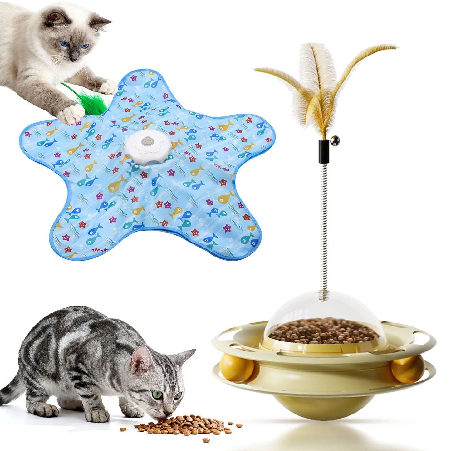 Interactive Unpredicatable Moving Feather Hunting Cat Toy , Hide and Seek Rechargeable Cat Toy for Bored Cat,Automatic Chargeable,Indoor Exercise & Boredom Relief for All Breeds Cats , #Summerwins #Dealsforyoudays