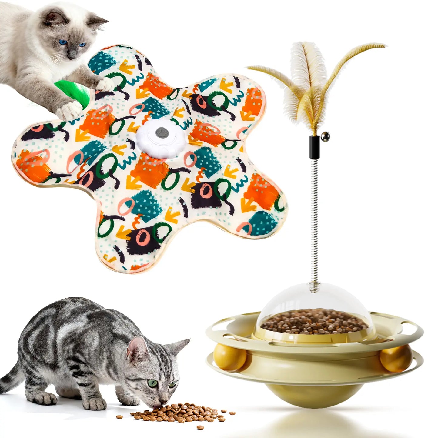 Interactive Unpredicatable Moving Feather Hunting Cat Toy , Hide and Seek Rechargeable Cat Toy for Bored Cat,Automatic Chargeable，Indoor Exercise & Boredom Relief for All Breeds Cats , #Summerwins #Dealsforyoudays