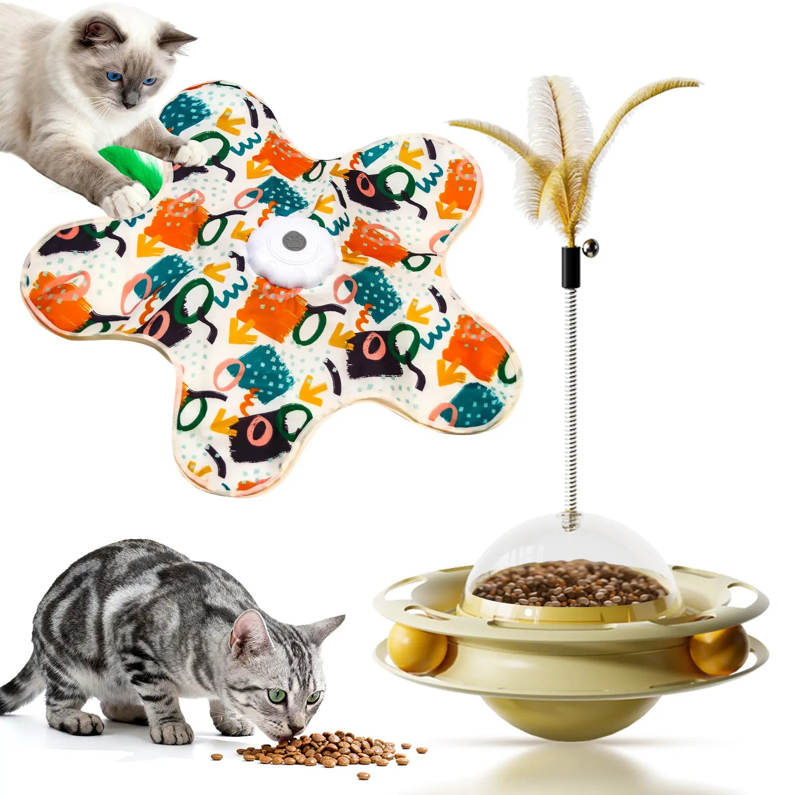 Interactive Unpredicatable Moving Feather Hunting Cat Toy , Hide and Seek Rechargeable Cat Toy for Bored Cat,Automatic Chargeable，Indoor Exercise & Boredom Relief for All Breeds Cats , #Summerwins #Dealsforyoudays