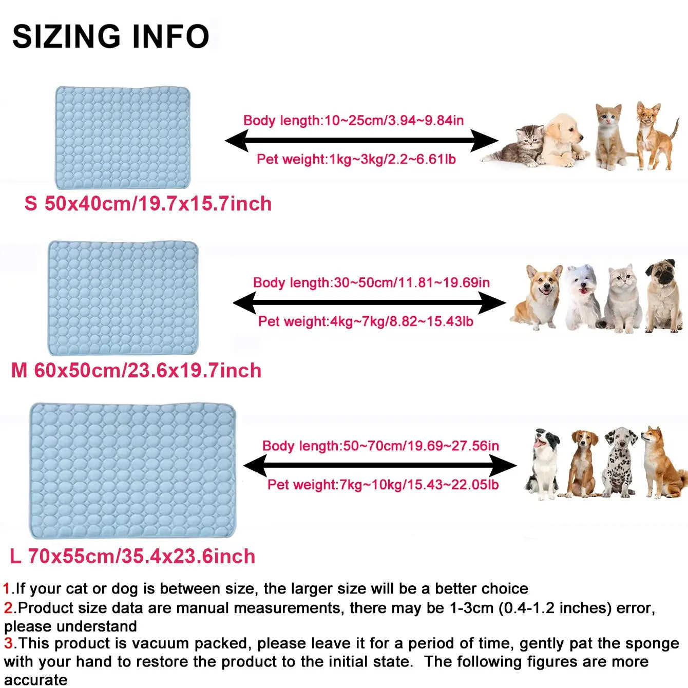 Dog Cooling Mat for Small Medium Dogs, Long-Lasting Cool Pad for Dogs Outdoor & Indoor Use with Ice Silk Fabric & Waterproof Cover, Summer Cooling Pet Bed, Non-Slip Washable Pet Blanket, Outside