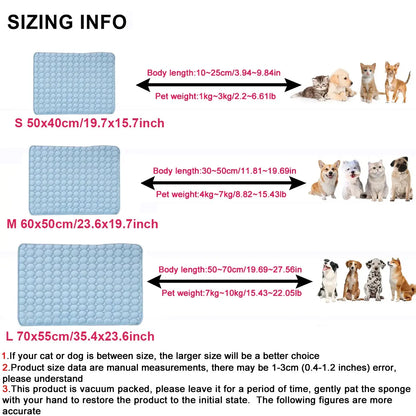Dog Cooling Mat for Small Medium Dogs, Long-Lasting Cool Pad for Dogs Outdoor & Indoor Use with Ice Silk Fabric & Waterproof Cover, Summer Cooling Pet Bed, Non-Slip Washable Pet Blanket, Outside