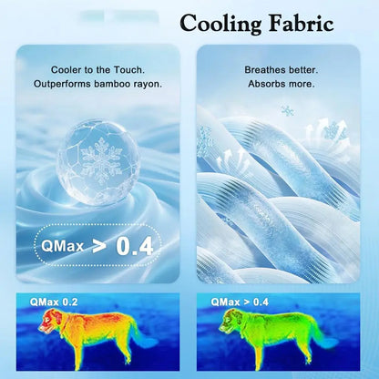 Dog Cooling Mat for Small Medium Dogs, Long-Lasting Cool Pad for Dogs Outdoor & Indoor Use with Ice Silk Fabric & Waterproof Cover, Summer Cooling Pet Bed, Non-Slip Washable Pet Blanket, Outside