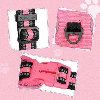 No-Pull Dog Harness and Leash Set (2 Pcs/Set), Reflective Adjustable Harness with Chest Strap and Handle, Escape-Proof Soft-Padded Pet Vest for Small to Large Dogs, Walking Harness