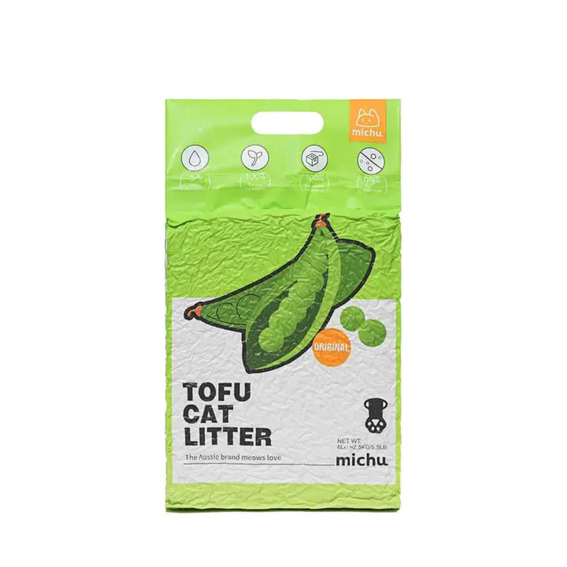 Michu Natural Clumping Tofu Cat Litter 5.5Lb/88Oz Cat Litter