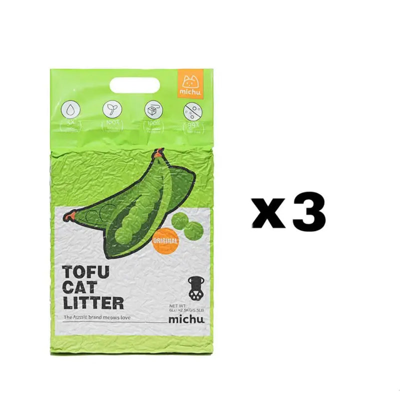 Michu Natural Clumping Tofu Cat Litter 5.5Lb/88Oz Cat Litter