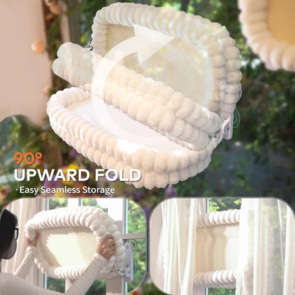 Folding Cat Hammock for Window - Cordless, Machine Washable Bed, Robust Metal Frame, Strong Suction Cups，Cat Window Perch for Cats and Small Dogs #Dealsforyoudays