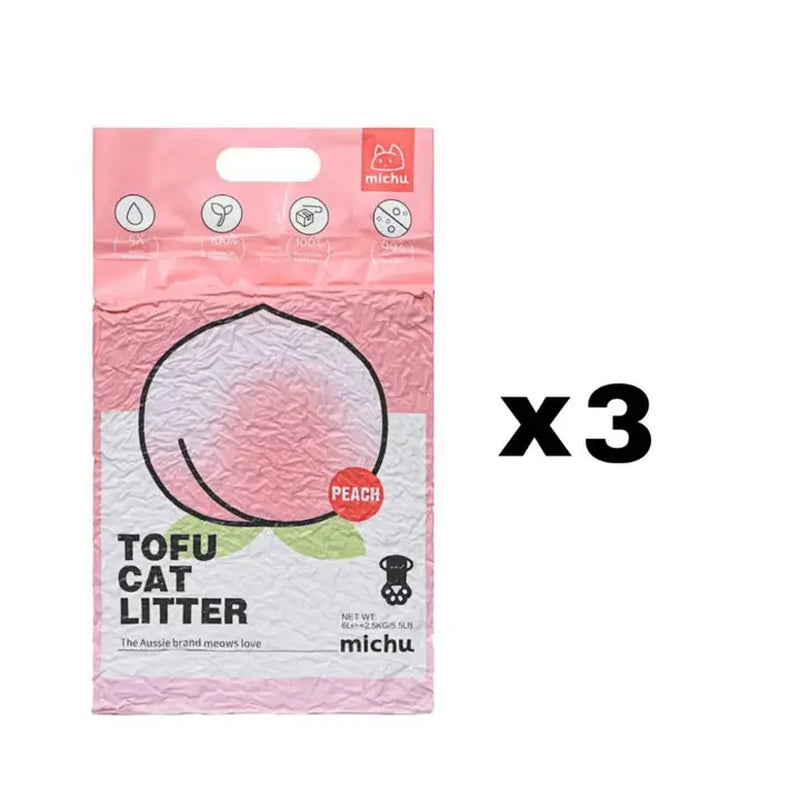 Michu Natural Clumping Tofu Cat Litter 5.5Lb/88Oz Cat Litter